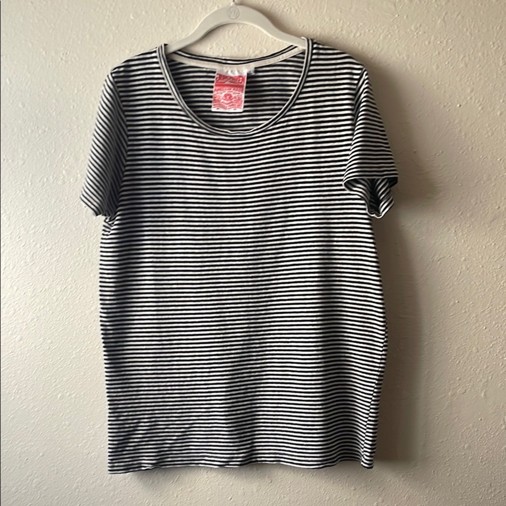 Jungmaven Black and White Striped Tee
